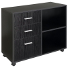 HOMCOM 3 Drawer Printer Stand, Mobile Office Cabinet with 2 Storage Shelves for Home Office, Black