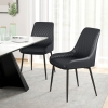 HOMCOM Upholstered Kitchen Chairs, Modern Dining Chairs Set of 2 with Diamond Tufting and Steel Legs for Dining Room, Black