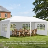 Outsunny Large 20' x 10' Gazebo Canopy Party Tent with 4 Removable Window Side Walls, Outdoor Events - White