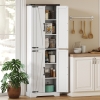 HOMCOM 72" Pantry Cabinet, Farmhouse Freestanding Kitchen Storage Cabinet with Adjustable Shelves for Dining Room, White
