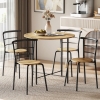 HOMCOM 5 Piece Dining Table Set, Space Saving Round Dining Set for 4 with Metal Frame for Small Spaces, Natural