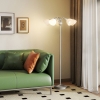 HOMCOM Arc Tree Floor Lamp with 5 Adjustable Rotating Lights, Modern Standing Gooseneck Reading Light for Living Room Bedroom Office, Satin Nickel