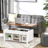HOMCOM Lift Top Coffee Table, Modern Center Table with Storage Shelves and Hidden Compartment for Living Room, 41" L