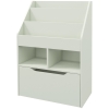 HOMCOM Kids Bookcase Multi-Shelf Book Rack with Mobile Drawer for Books, Toys, Pale Green