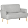 HOMCOM 48" Loveseat Sofa for Bedroom, Modern Love Seats Furniture, Upholstered Small Couch for Small Spaces, Gray