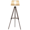 HOMCOM Multifunctional Floor Lamp with Shelf Height Adjustable Standing Lamp, Wood, and Beige
