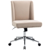 Vinsetto Mid Back Home Office Chair, Task Chair with Tilt, 360° Swivel, Padded Desk Chair with Adjustable Height, Beige