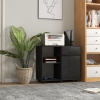 HOMCOM Filing Cabinet, Mobile Printer Stand with Open Storage Shelves, Drawer and Cabinet for Home Office, Black
