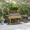 Outsunny Wood Planter with Trellis for Climbing Plants, Raised Garden Bed with Foldable Shelves, 55.1" x 17.7" x 59.4", Natural