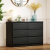 HOMCOM Wide Chest of Drawers, 6 Drawer Dresser for Bedroom, Living Room, Hallway, Modern Clothes Storage Organizer, Black