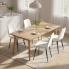 HOMCOM Dining Chairs Set of 4, Upholstered Dining Room Chairs with Steel Legs, Modern Kitchen Chair for Dining Room, Cream