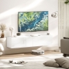 HOMCOM Floating TV Stand with Storage Cupboards for 45, 55, 65in TVs, Wall Mounted TV Console Entertainment Unit, White
