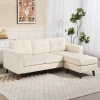 HOMCOM Sectional Sofa with Changeable Chaise Lounge, 3 Seat L-Shaped Sofa, Upholstered Couch for Small Space, Cream White