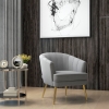 HOMCOM Fabric Armchair, Modern Accent Chair with Gold Metal Legs for Living Room, Bedroom, Home Office, Grey