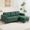 HOMCOM Sectional Sofa with Changeable Chaise Lounge, 3 Seat L-Shaped Sofa, Upholstered Couch for Small Space, Dark Green