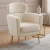 HOMCOM Barrel Accent Chair with Detachable Headrest, Modern Armchair for Living Room, Home Office, Cream White