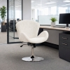 HOMCOM Swivel Office Chair, Velvet Desk Chair with Wide Bucket Seat, Butterfly Back, Tilt Function and Round Base, Cream White