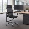 HOMCOM Ergonomic Mesh Office Chair, High Back Computer Desk Chair with Adjustable Height, Tilt Function, Armrest, 360° Swivel for Office, Black