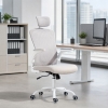 HOMCOM Ergonomic Office Chair, Mesh Desk Chair with Adjustable Headrest, Lumbar Support and Height, Flip-Up Armrests, Grey