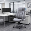 Vinsetto High-Back Office Chair Executive Swivel Computer Desk Chair, with PU Leather, Flip-up Armrest, Grey