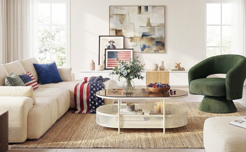 Cozy Living Room with Warm Textures