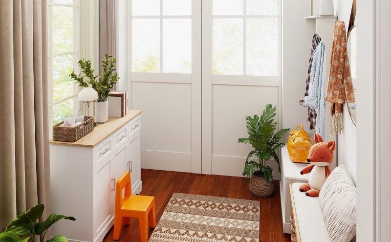 Bright and Practical Family Entryway