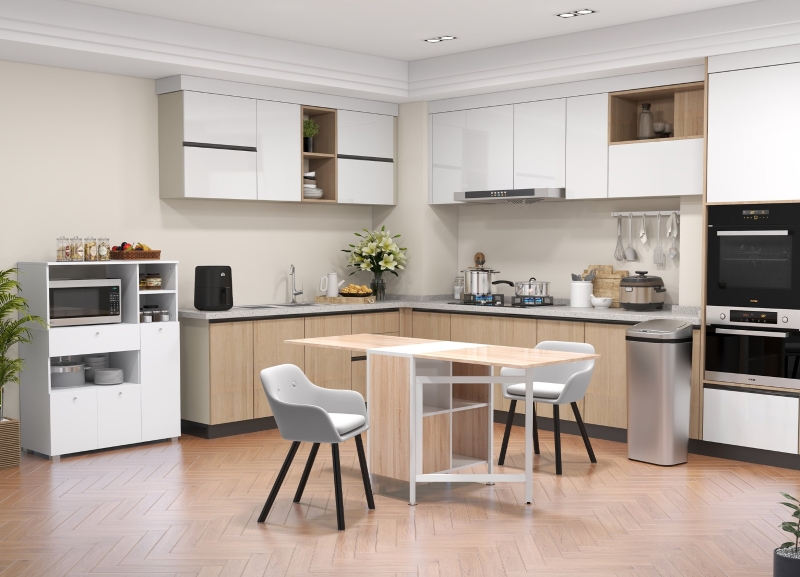 HOMCOM Compact Kitchen Pantry Buffet Server Hutch Storage Cabinet