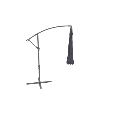 Outsunny 10' Deluxe Patio Umbrella Outdoor Market Parasol Banana Hanging Offset Sunshade Crank Cross Base Black