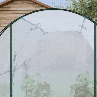 Outsunny 6.6' x 8.2' x 6.6' Dome Tunnel Greenhouse Plant Shed Garden Hot House Growing Tent w/ Roll Up Door, Transparent