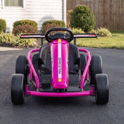 Qaba 24V Kids Electric Go Kart, 8.1 MPH Drift Kart, Pink