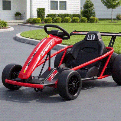 Qaba 24V Kids Electric Go Kart, 8.1 MPH Drift Kart, Red