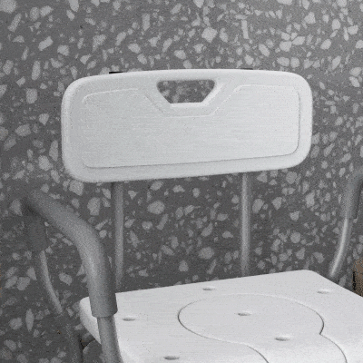 HOMCOM 3-in-1 Shower Chair with Back, Adjustable Bedside Commode, Raised Toilet Seat w/ Rubber Foot Pad for Seniors, Disabled