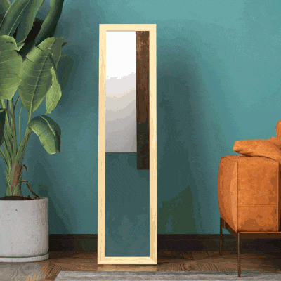 HOMCOM 15" x 62" Full Length Mirror for Bedroom, Free Standing Dressing Mirror, Wall Mirror for Living Room, Oak