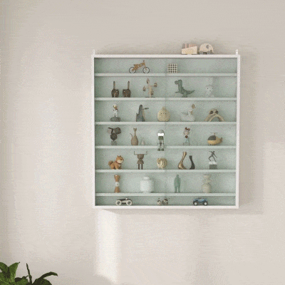 HOMCOM 7-Tier Display Cabinet, Shot Glass Display Case, Glass Curio Cabinet with 2 Glass Doors and 6 Adjustable Shelves, White