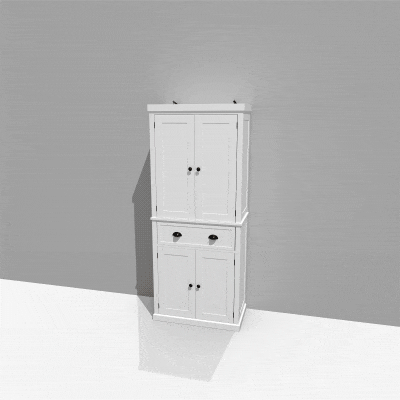 HOMCOM 72.5" Kitchen Pantry Cabinet with Doors & Shelves, White