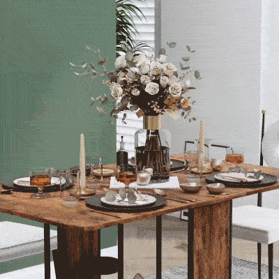 HOMCOM Folding Dining Table, Extendable Kitchen Table for Small Spaces with Storage Shelf and 6 Wheels, Rustic Brown