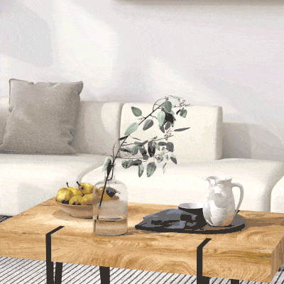 HOMCOM Rustic Coffee Table, Rectangle Nature Central Table with Steel Hairpin Legs for Living Room