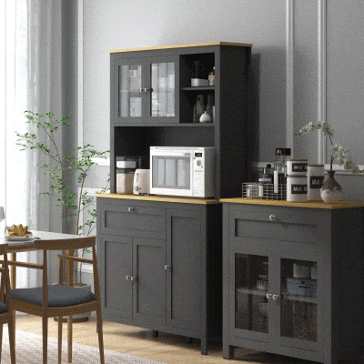 HOMCOM 5-Door Kitchen Pantry Cabinet, Freestanding Storage Cabinet Cupboard with Adjustable Shelves, 71"