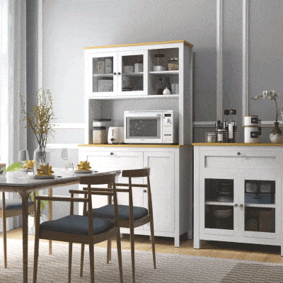 HOMCOM 71" 5-Door Kitchen Pantry Cabinet, Freestanding Storage Cabinet Cupboard with Adjustable Shelves, White