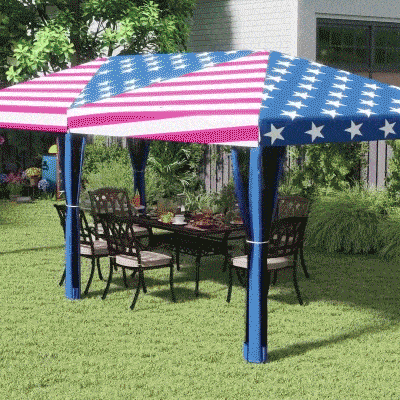 Outsunny 10' x 20' Heavy Duty Pop Up Canopy Tent, American Flag