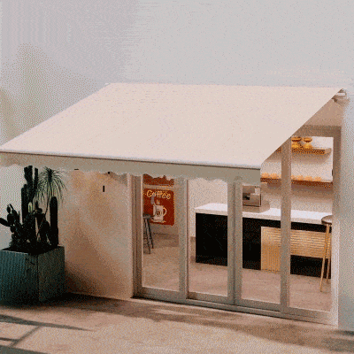 Outsunny 12' x 10' Retractable Patio Awning, Cream White