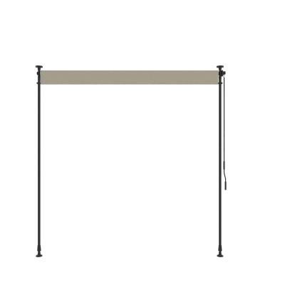 Outsunny 7' x 10' Retractable Patio Awning, Manual Outdoor Privacy Screen with UPF40+ & Water-Resistant Fabric, Beige