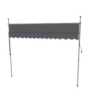 Outsunny 11.5' x 4' Manual Retractable Awning, Non-Screw Freestanding Patio Awning, UV Resistant, for Window or Door, Dark Grey