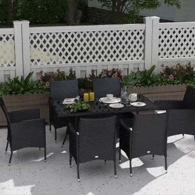 Outsunny Garden Dining Set with Cushions