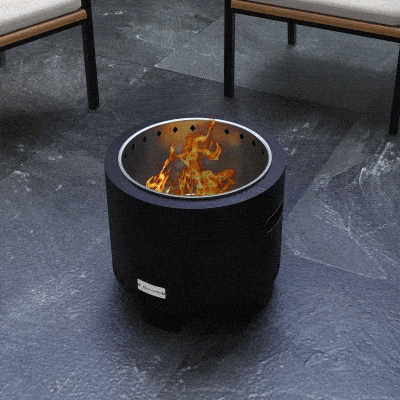 Outsunny Metal Wood-burning Smokeless Fire Pit, Black
