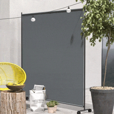 Outsunny Indoor Room Divider with Castor Wheels, Rolling Privacy Screen for Home Office Bedroom, 6ft Tall