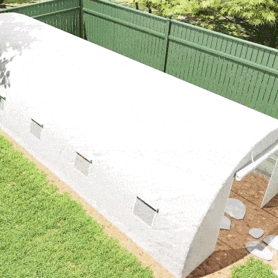 Outsunny 26' x 10' x 6.6' Large Walk in Tunnel Greenhouse Garden Plant Seed Green House Premium Steel Frame
