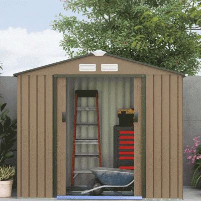 Garden Storage Shed 83.75"L x 51.25"W x 72.75"H Yellow