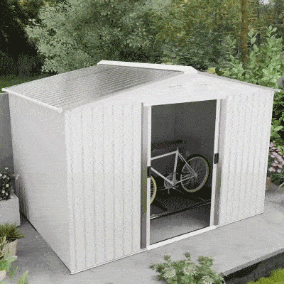 Outsunny 9' x 6' Outdoor Storage Shed, Silver with Vents