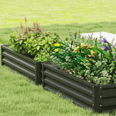 Garden Bed 47.25" L x 23.5" W x 12" H Gray